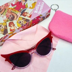 Betty & Veronica Sabrina Sunnies - Red & Clear Sun